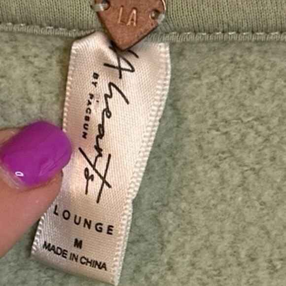 LA Hearts by Pac Sun light sage cropped lounge sweatshirt, women’s medium - Picture 2 of 6